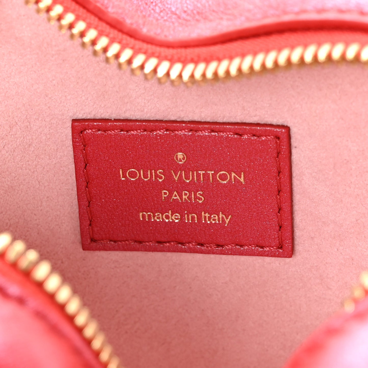 Lambskin Embossed Monogram Fall In Love Sac Coeur Heart Chain Bag Lipstick Red