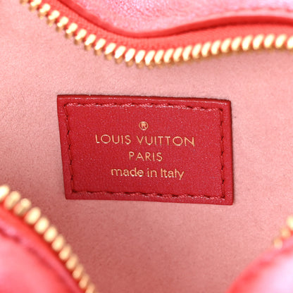 Louis Vuitton Lambskin Embossed Monogram Fall In Love Sac Coeur Heart Chain Bag Lipstick Red 6 of 10