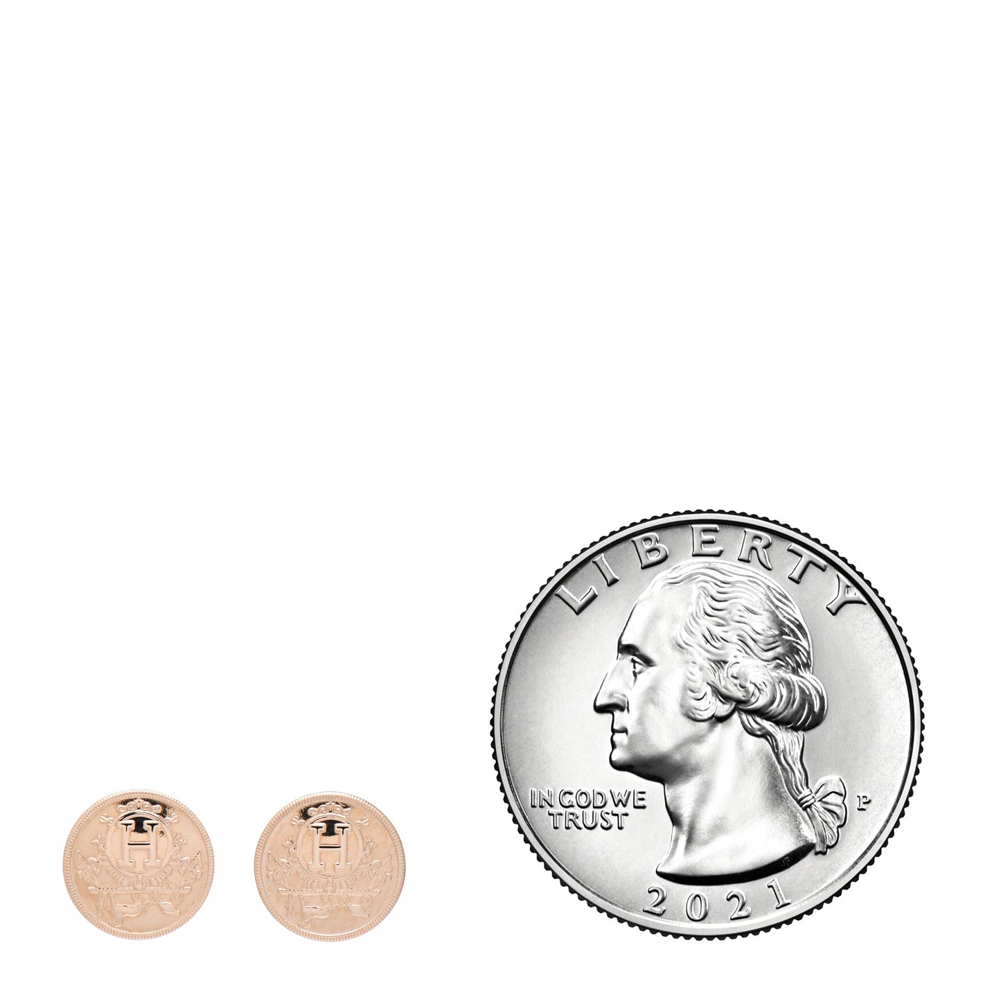18K Rose Gold TPM Ex-Libris Stud Earrings