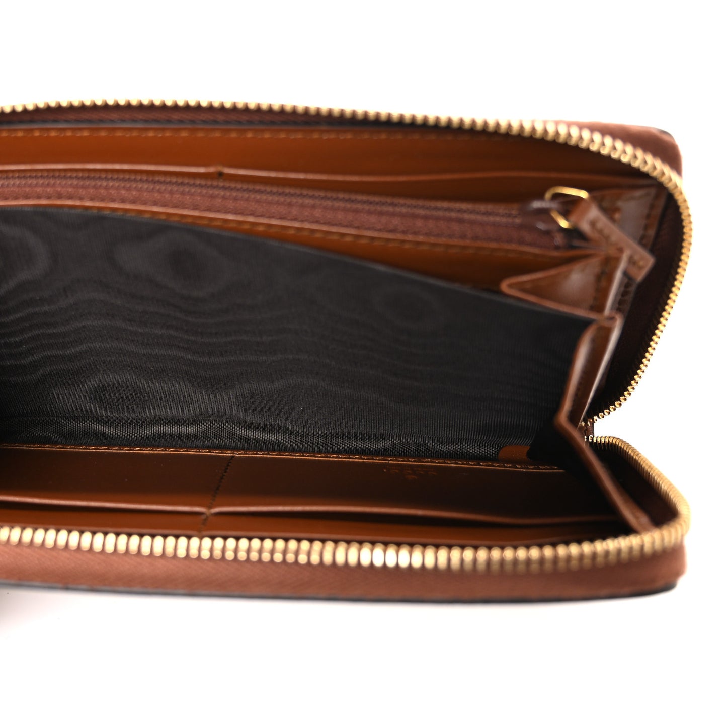 Plutone Calfskin Logo Zip Around Wallet Cuir