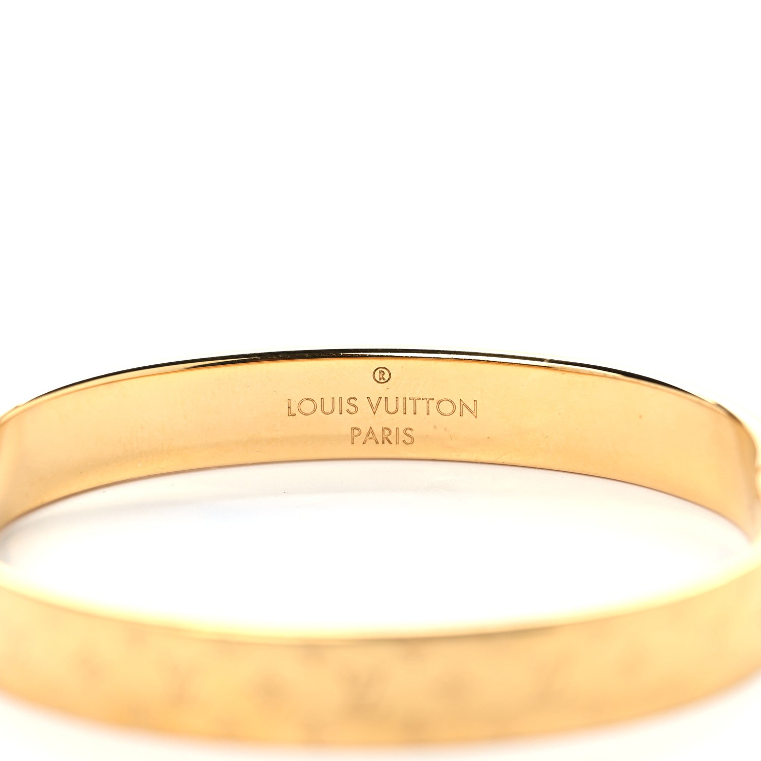 Louis Vuitton Brass Monogram Nanogram Cuff M Gold 4 of 7