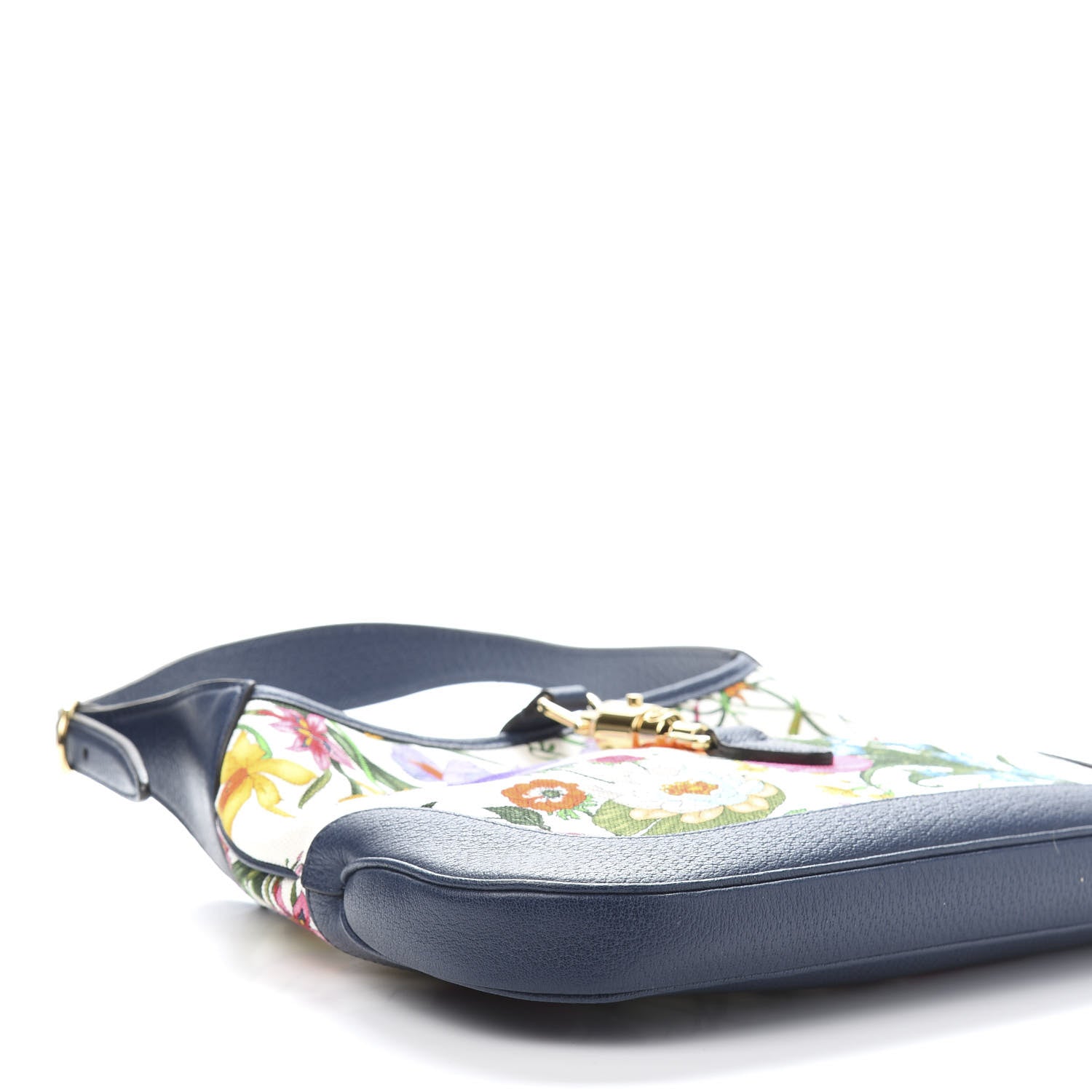 Gucci Canvas Flora Medium Jackie Hobo Blue Agata 9 of 11