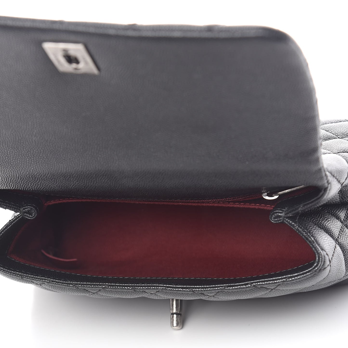 Caviar Quilted Mini Coco Handle Flap Black