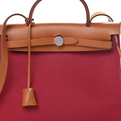 Hermes Vache Hunter Toile Herbag Zip 31 PM Rubis 9 of 16