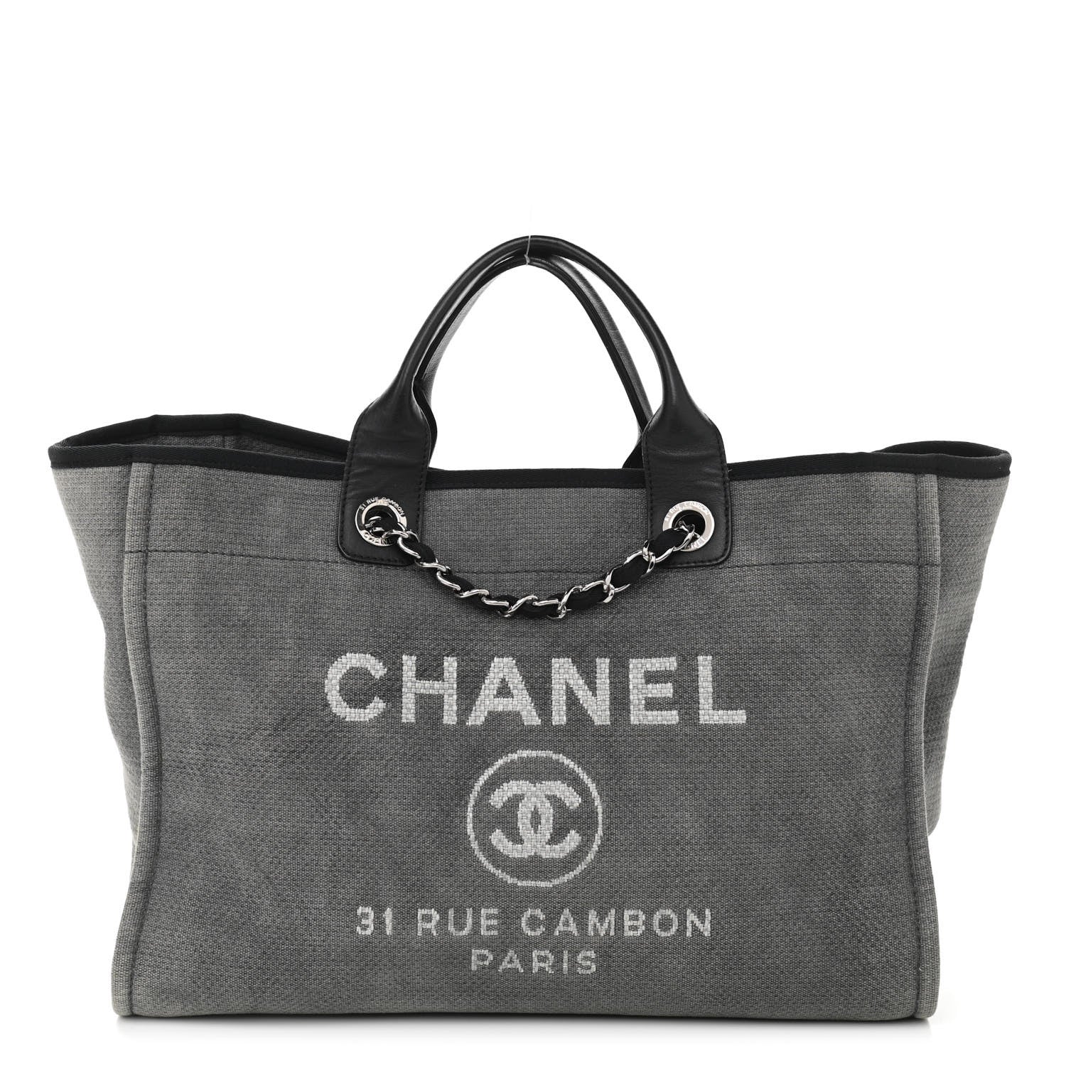 Chanel Canvas Medium Deauville Tote Grey 1 of 13