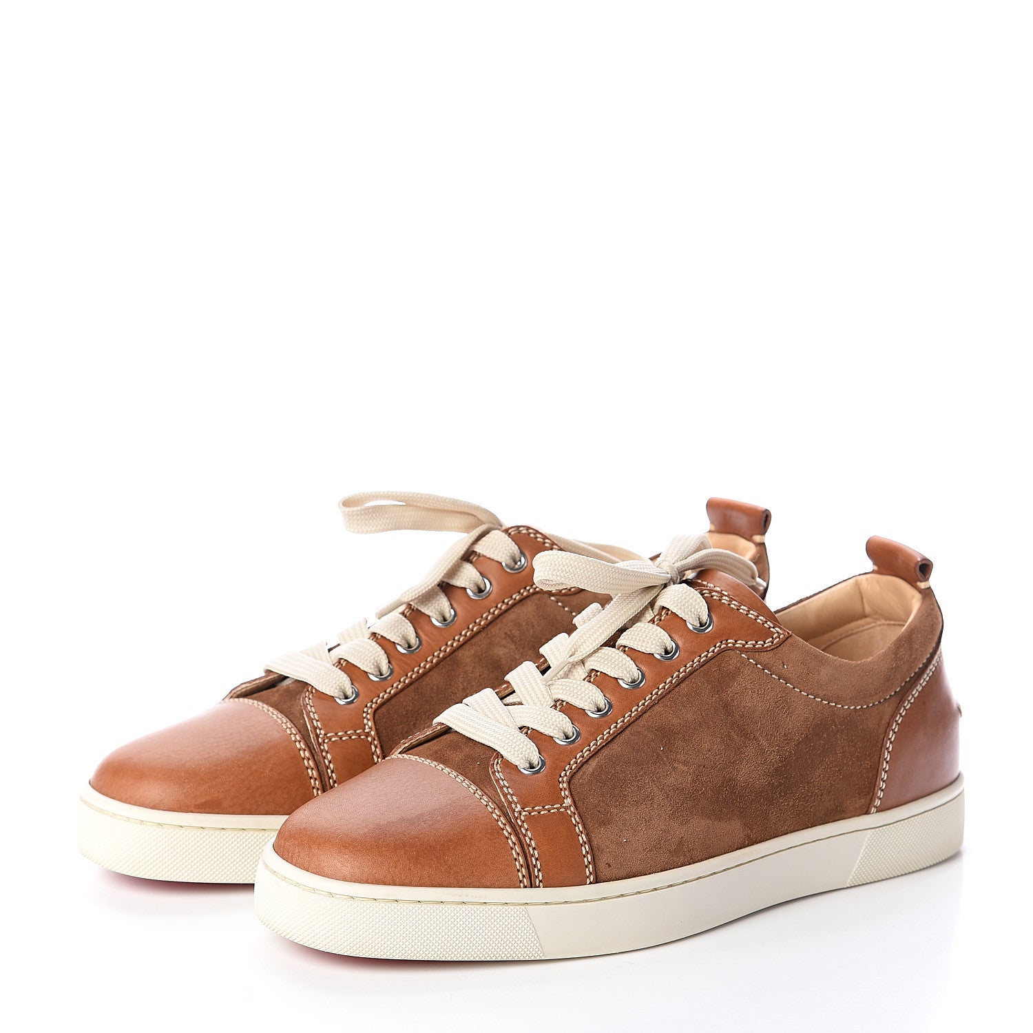 Christian Louboutin Calfskin Veau Velours Mens Louis Junior Flat Sneakers 41 Indiana 3 of 7