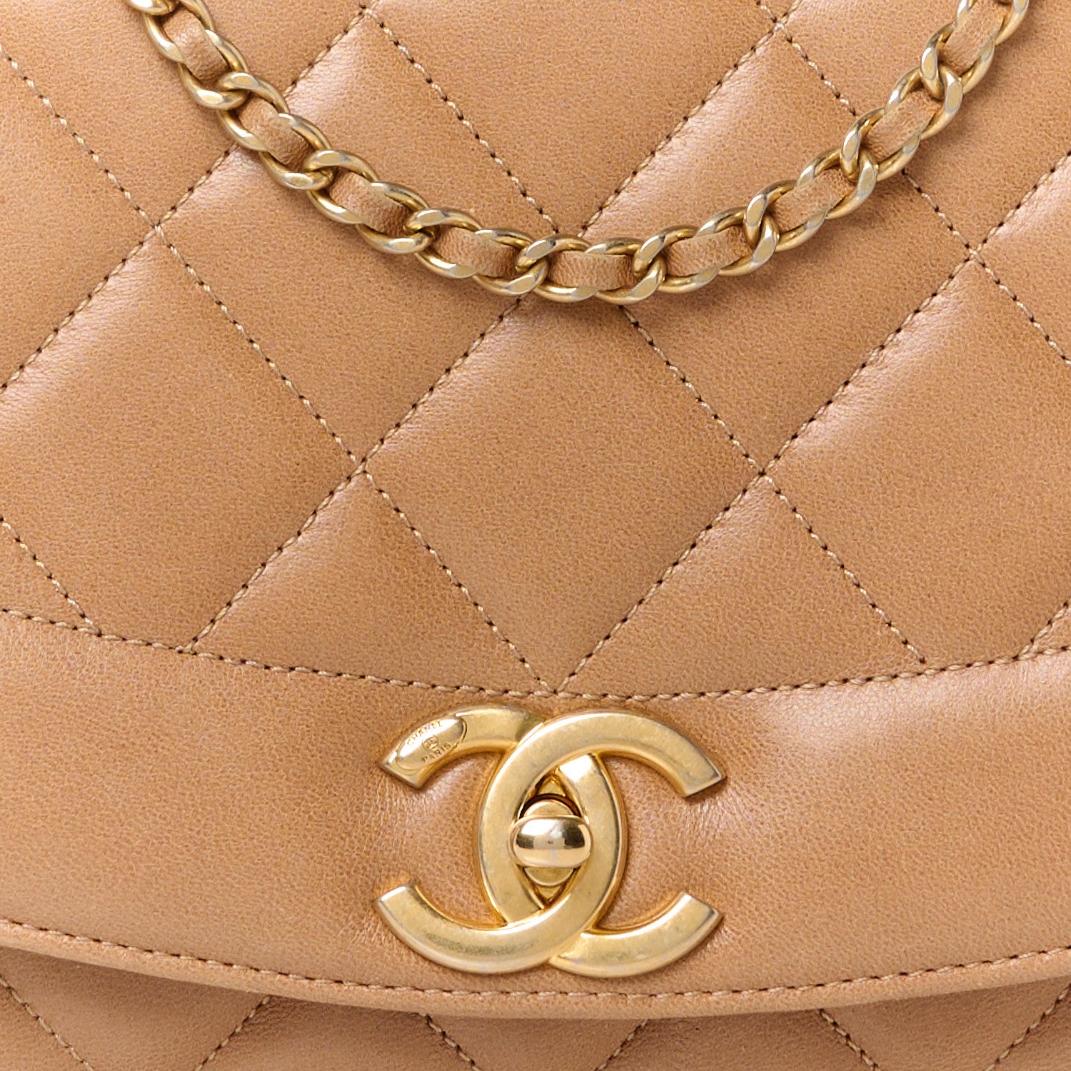 Chanel Lambskin Quilted Medium Single Flap Light Brown 9 of 16
