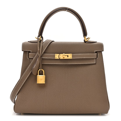 Hermes Togo Kelly Retourne 25 Etoupe 1 of 15