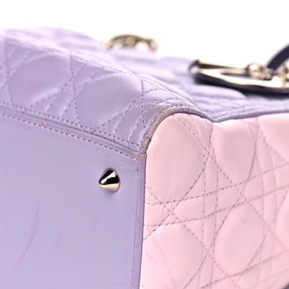 Christian Dior Lambskin Cannage Medium Tri-Color Lady Dior Purple Light Pink 6 of 14