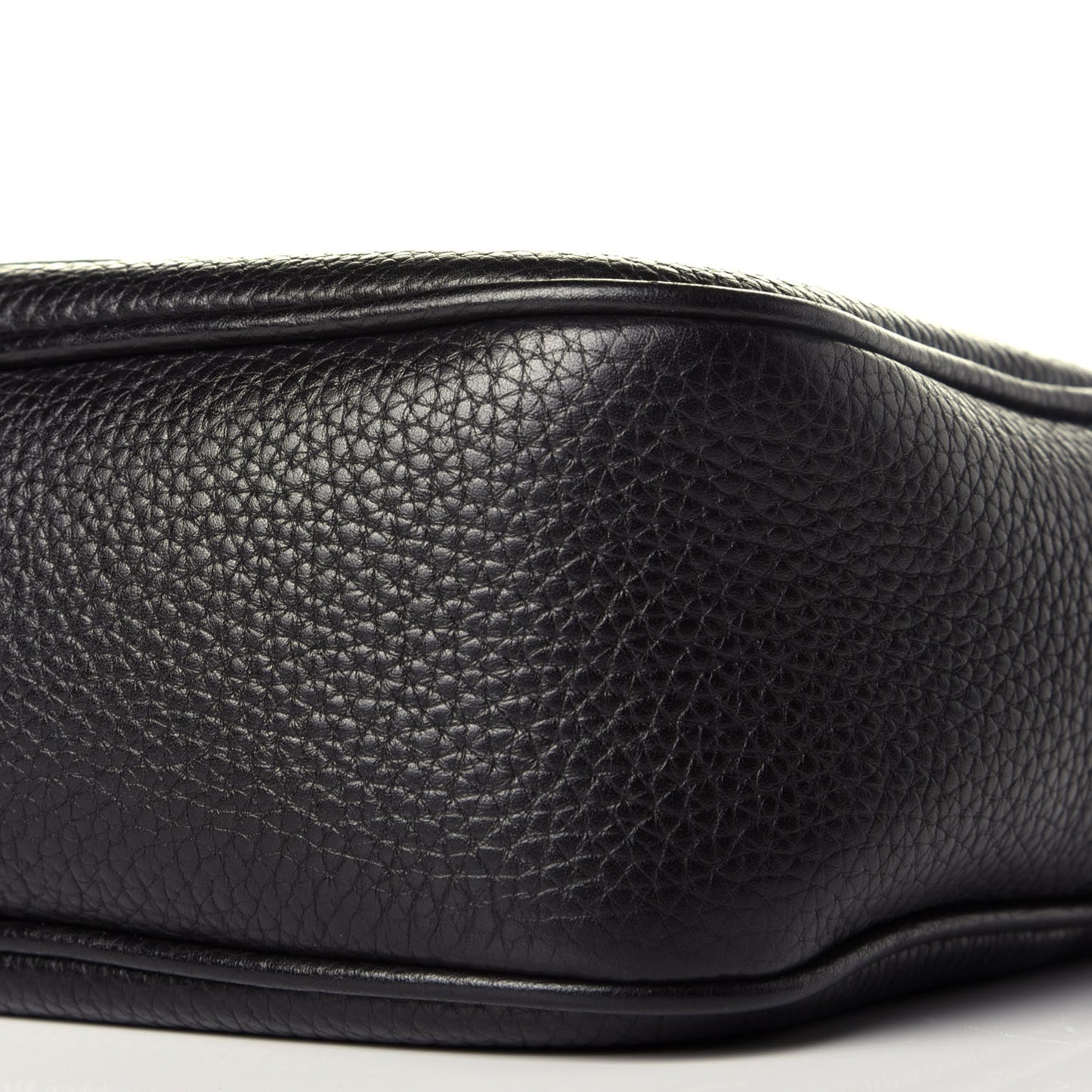 Pebbled Calfskin Small Soho Disco Bag Black