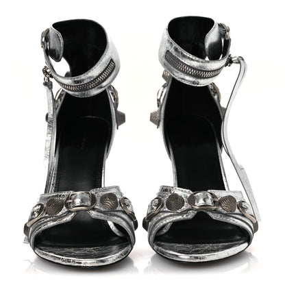 Balenciaga Metallic Agneau Arena Cagole 110mm Sandals 38 Silver 38 Silver 3 of 12