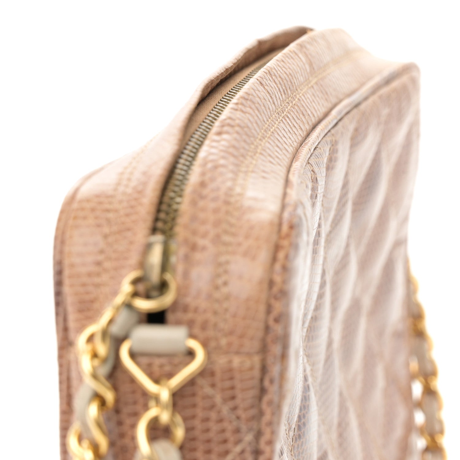 Chanel Lizard Quilted Small Tassel Camera Case Brown 12 of 12