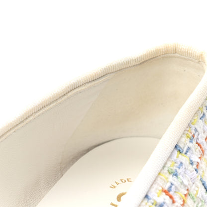 Chanel Tweed Grosgrain Cap Toe Ballerina Flats 37 White Multicolor 37.5 White Multicolor 10 of 11