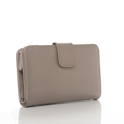 Prada Saffiano Metal Compact Wallet Argilla 3 of 7