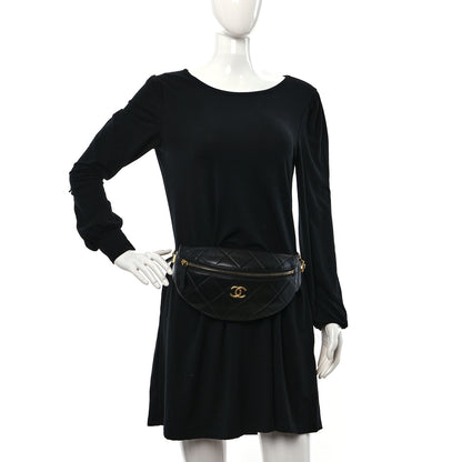 Chanel Lambskin Enamel Quilted Waist Bag Black 2 of 9