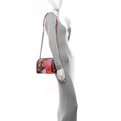 Chanel Printed Lambskin Quilted Medium Flower Power Boy Flap 2 of 13