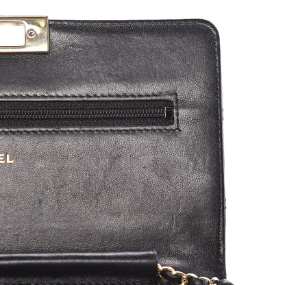 Chanel Lambskin Quilted Golden Class Wallet on Chain WOC Black 10 of 16