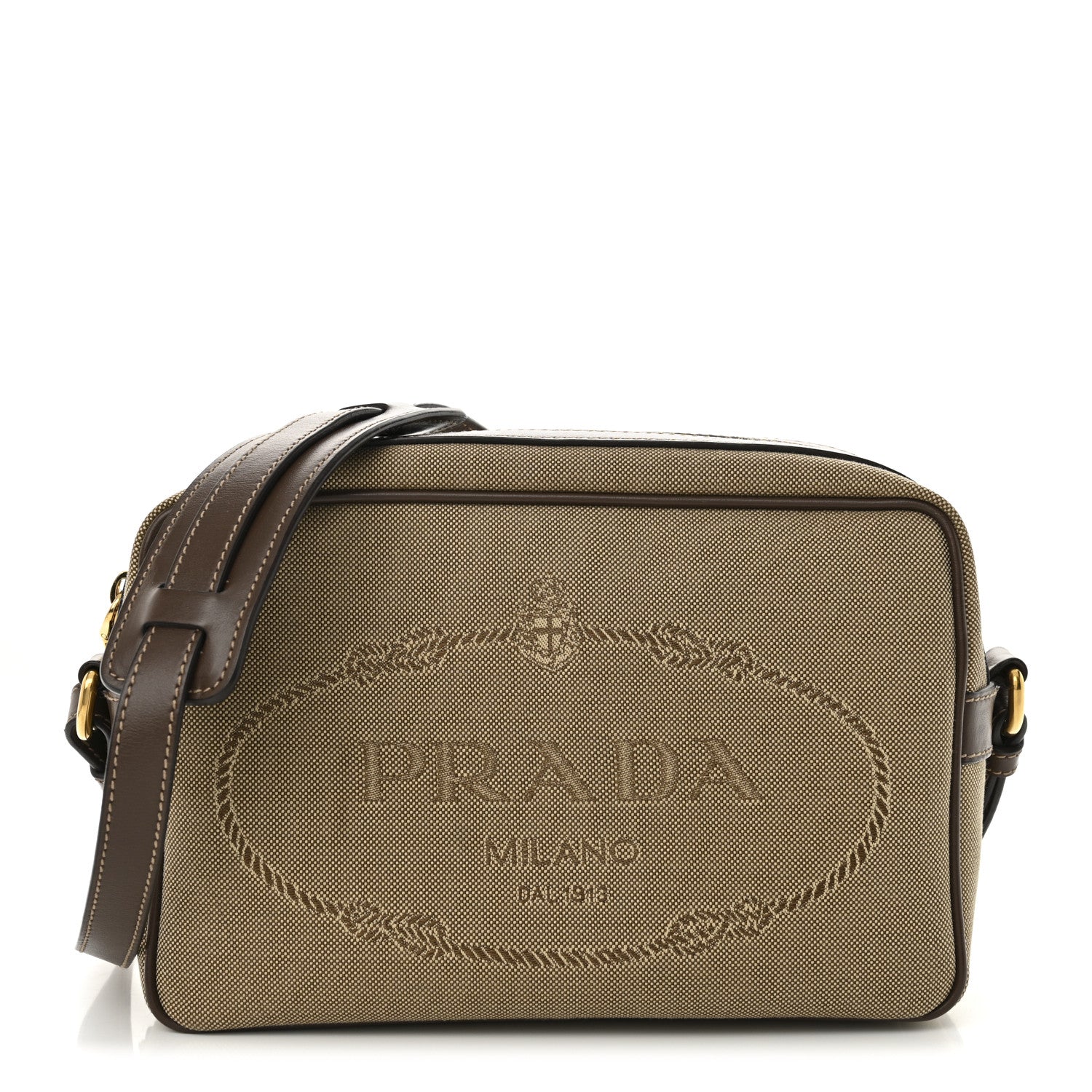 Prada Jacquard Logo Camera Bag Corda Bruciato 1 of 11