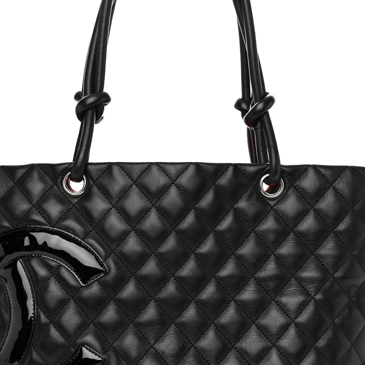 Calfskin Quilted Large Cambon Tote Black