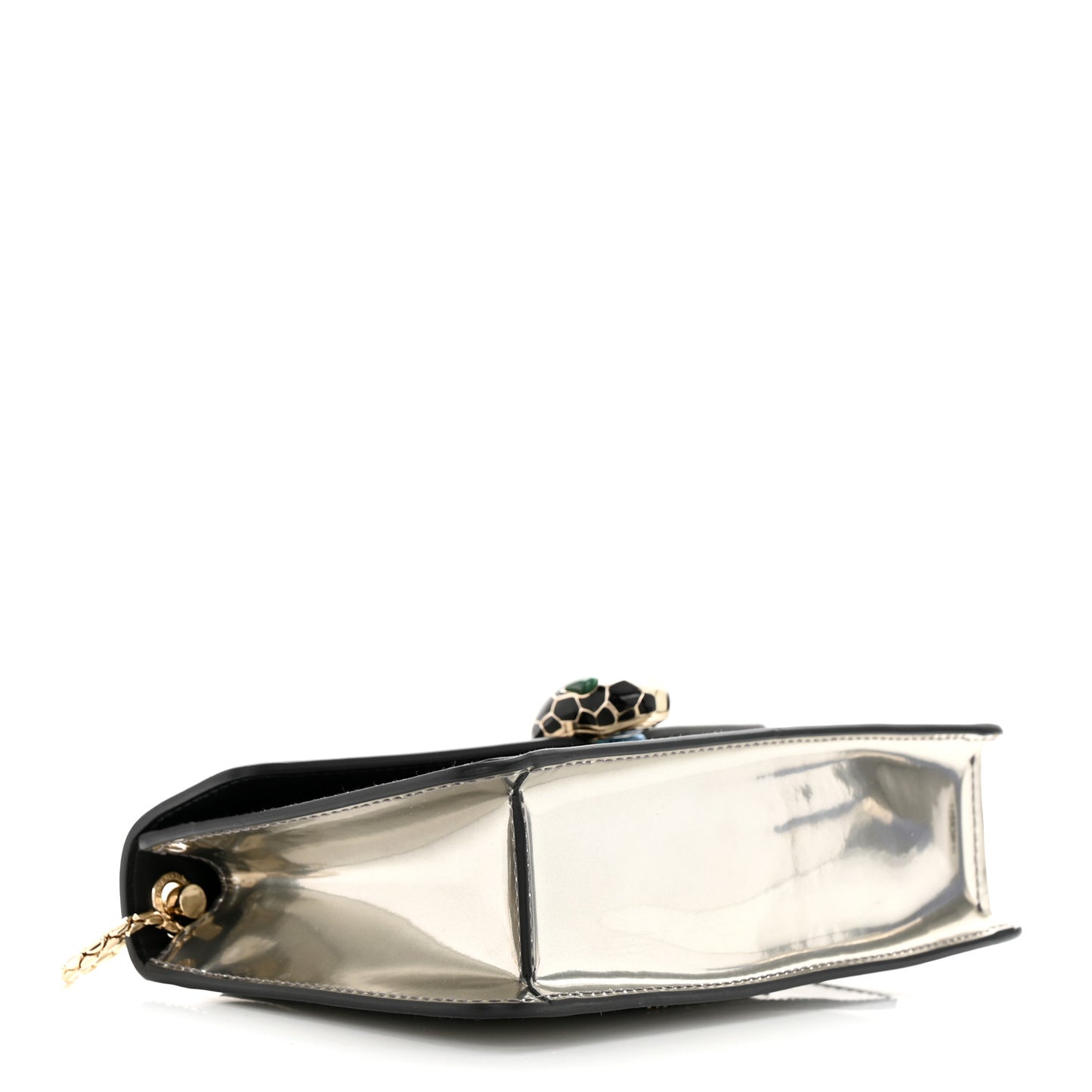 Metallic Calfskin Serpenti Forever Crossbody Bag Silver