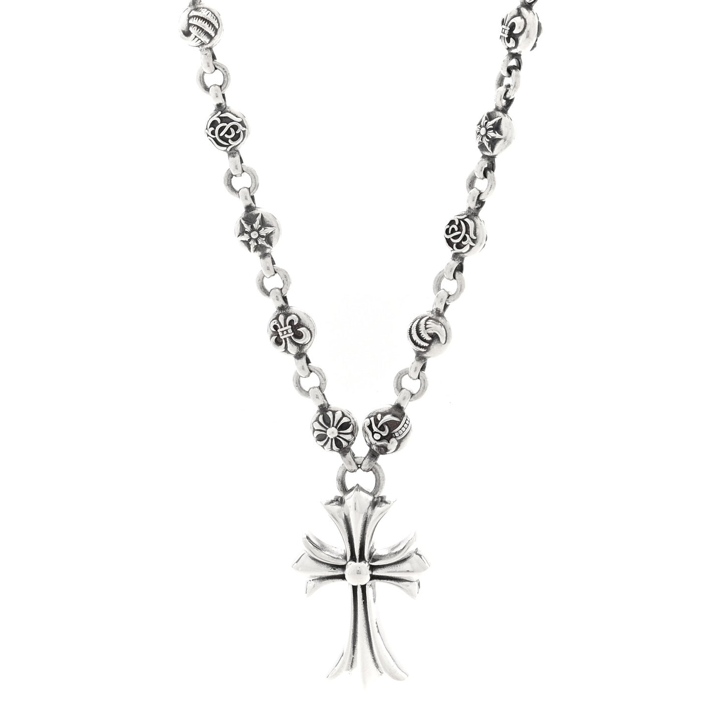 Sterling Silver Cross Pendant Ball Chain Necklace