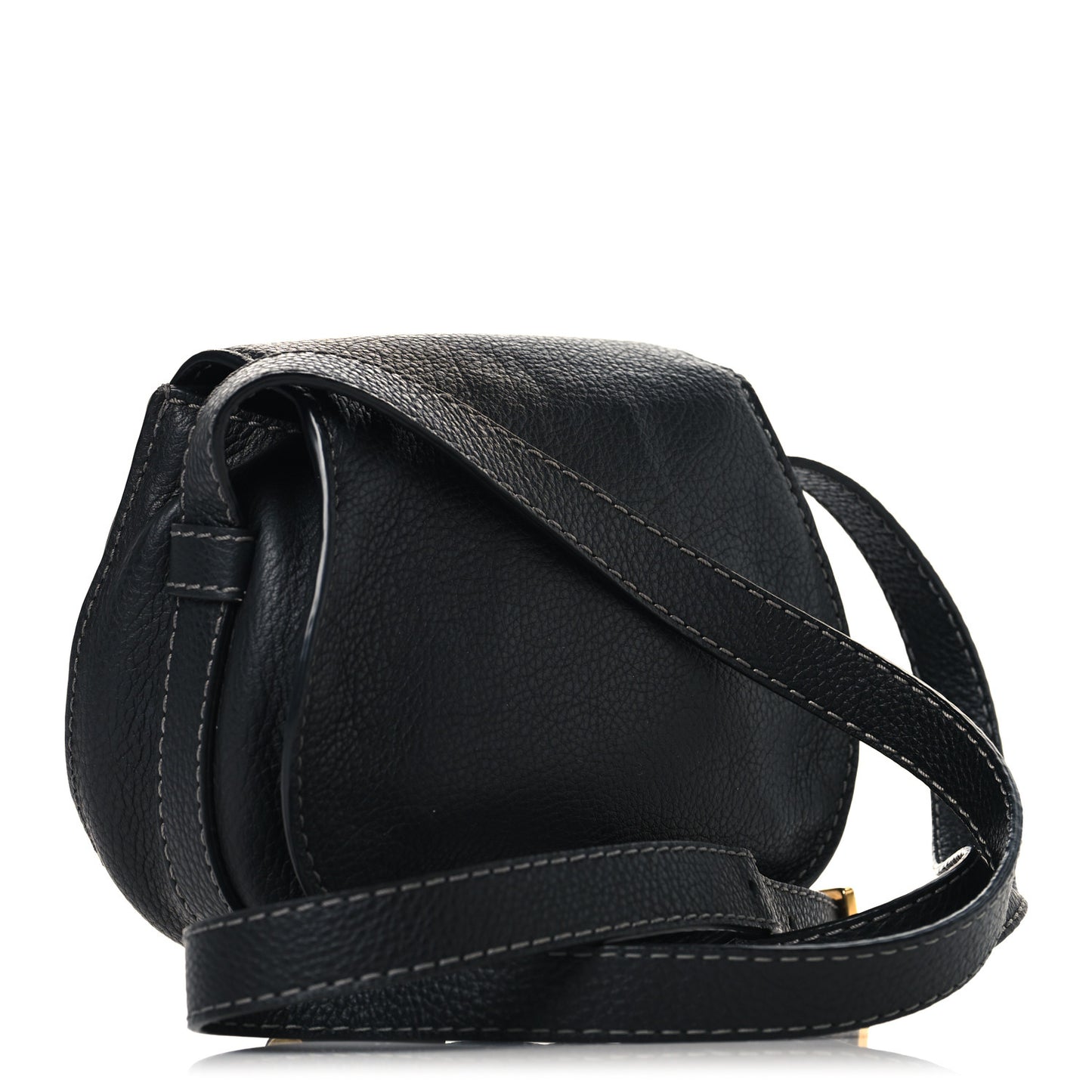 Calfskin Mini Marcie Round Crossbody Bag Black