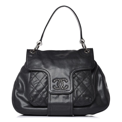 Chanel Glazed Caviar Flap Hobo Dark Grey 1 of 8
