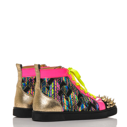 Christian Louboutin CHRISTIAN LOUBOUTIN Mens Tweed Patent Louis Pik Pik Orlato Flat Spikes Sneakers 39 Multicolor 3 of 7