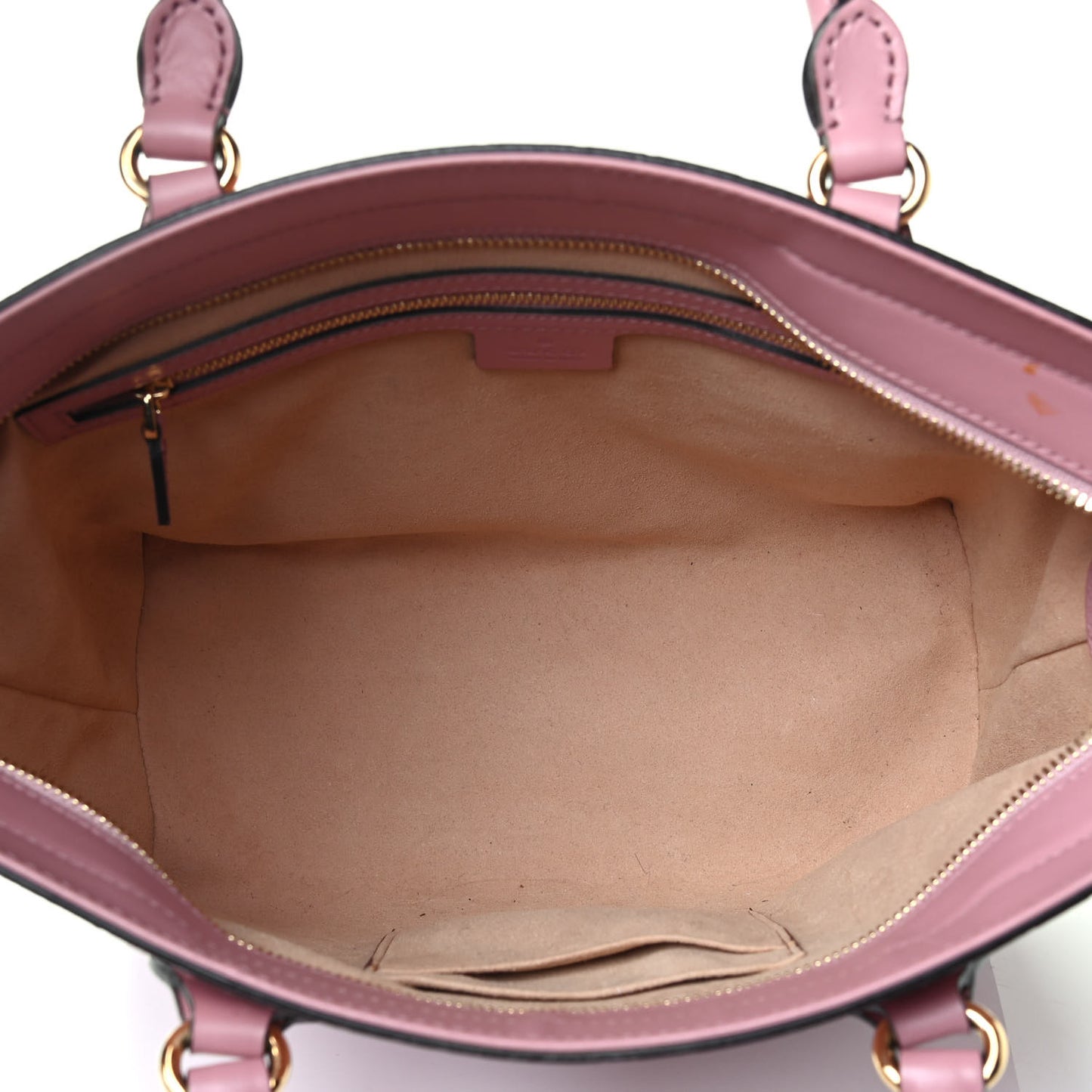 Guccissima Signature Small Zippered Bucket Tote Rose Baby Candy