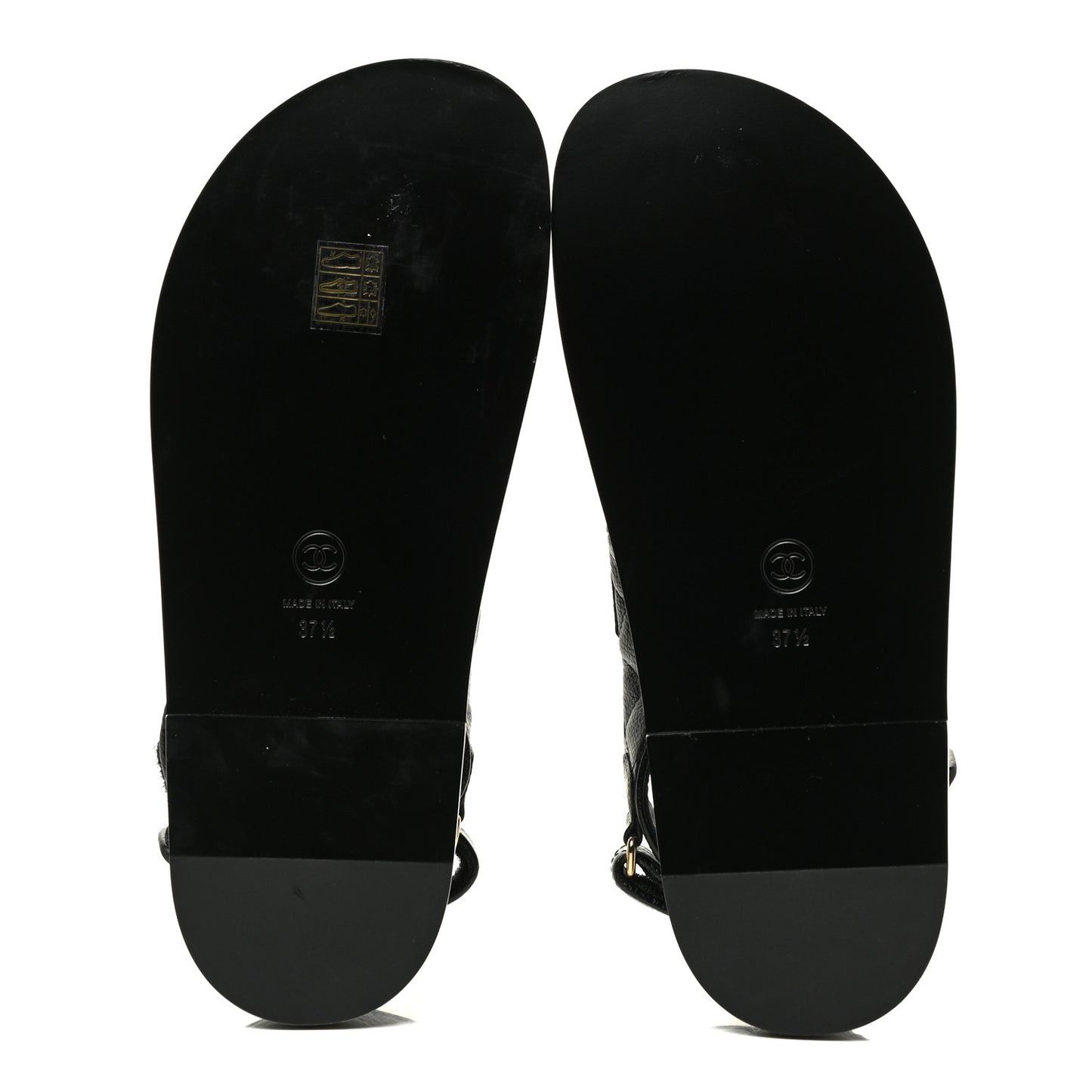 Grained Calfskin Velcro Dad Sandals 37.5 Black