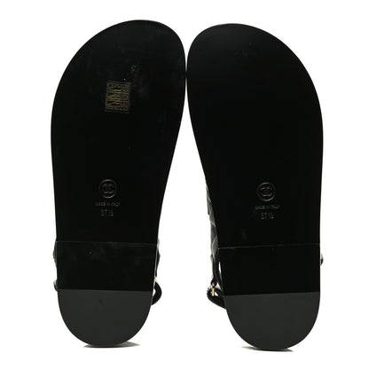 Chanel Grained Calfskin Velcro Dad Sandals 37.5 Black 5 of 11