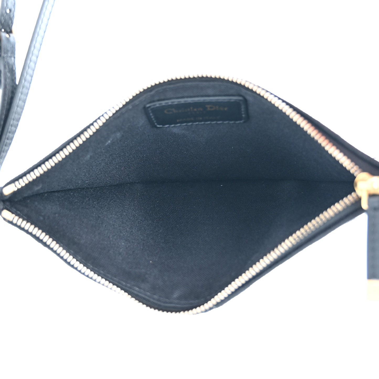 Technical Fabric Embroidered Pouch Black White