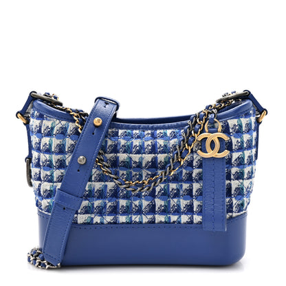 Chanel Tweed Calfskin Small Gabrielle Hobo Royal Blue 1 of 10