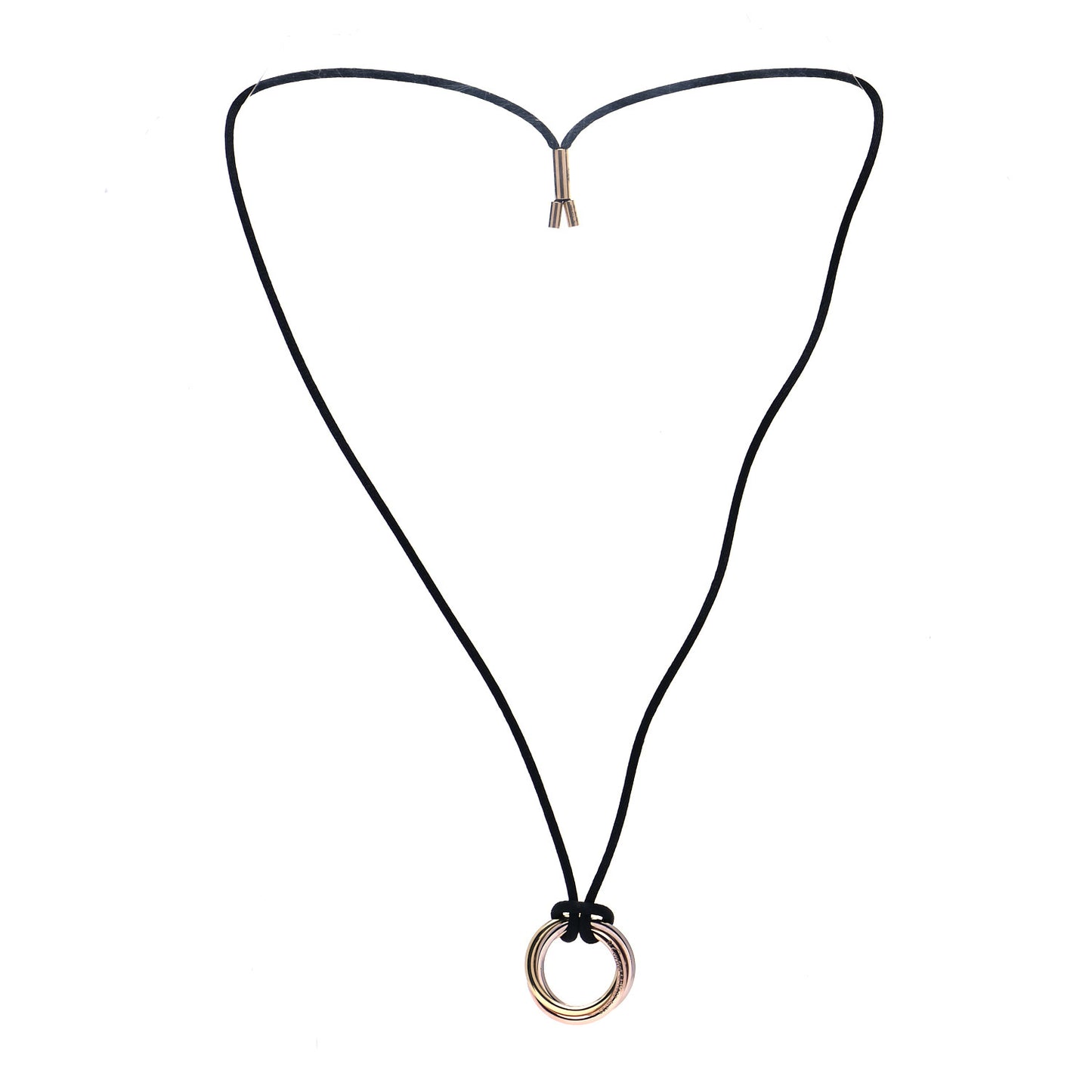 18K Pink Yellow White Gold Trinity Cord Necklace