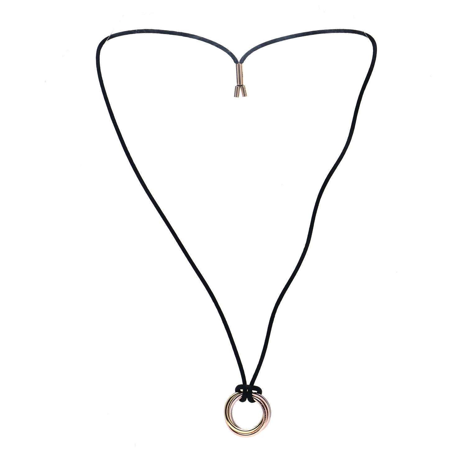 Cartier 18K Pink Yellow White Gold Trinity Cord Necklace 2 of 6