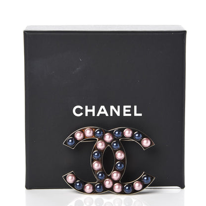 Chanel Pearl CC Brooch Silver Multicolor 6 of 6