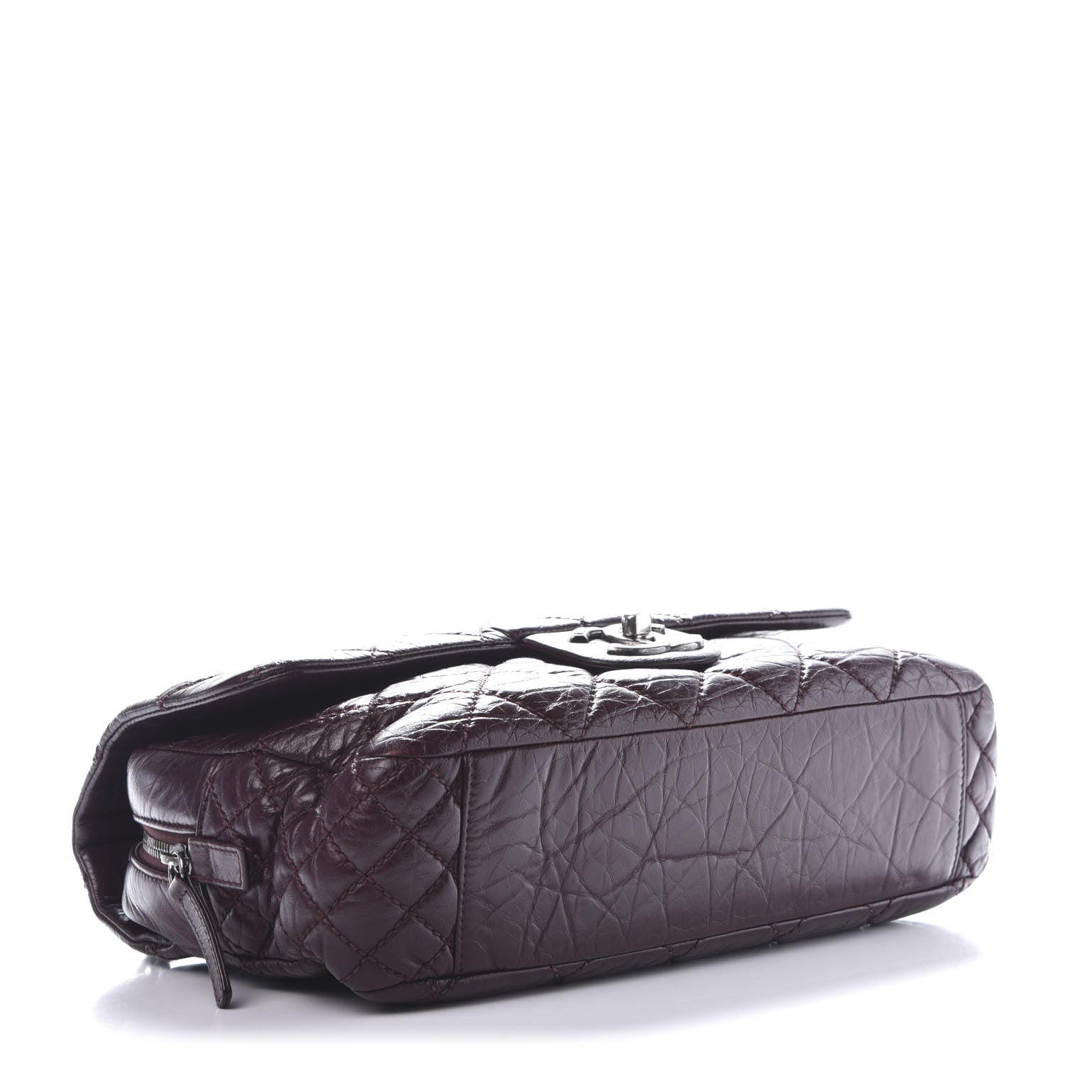 Chanel Aged Calfskin Jumbo New Portobello Flap Burgundy 4 of 16
