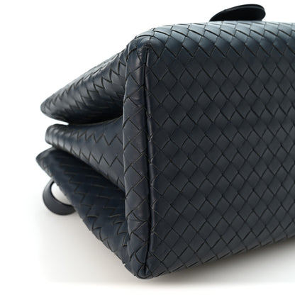 Bottega Veneta Nappa Intrecciato Small Roma Tote Dark Blue 10 of 11