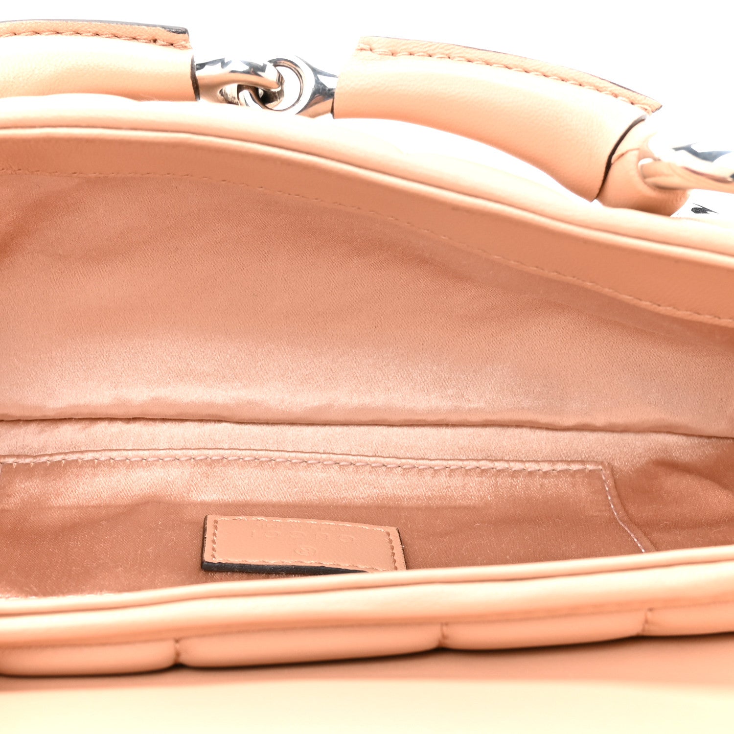 Gucci Nappa Vertical Matelasse Small Maxi Horsebit Chain Shoulder Bag Beige 5 of 10