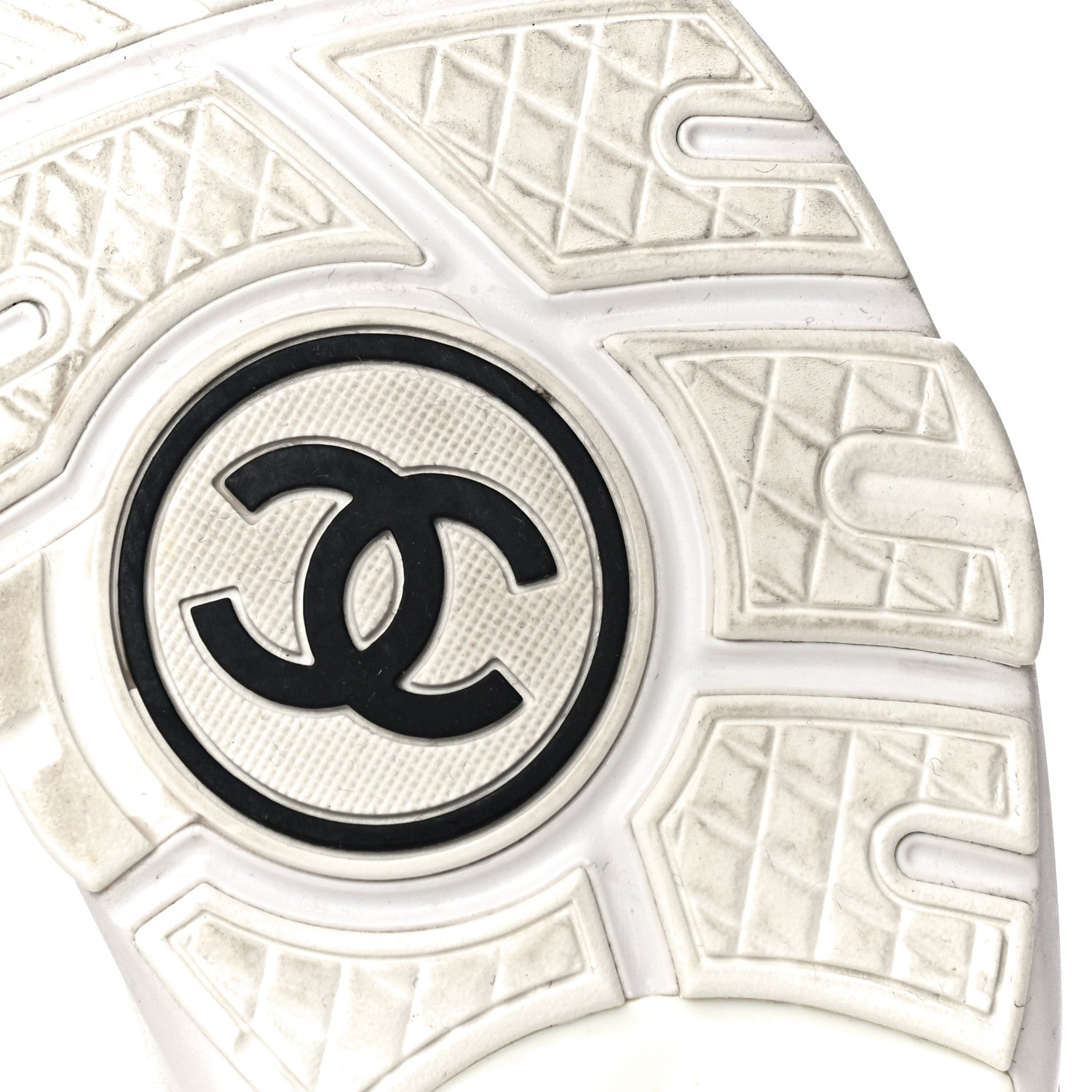 Chanel Suede Calfskin Fabric CC Sneakers 39.5 White 8 of 32