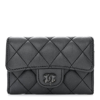 Chanel Lambskin Quilted Flap Card Holder Wallet So Black 1 of 11