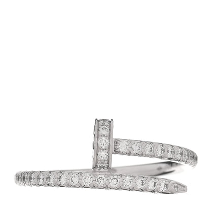 Cartier 18K White Gold Diamond Juste Un Clou Paved Ring 51 5.75 1 of 6