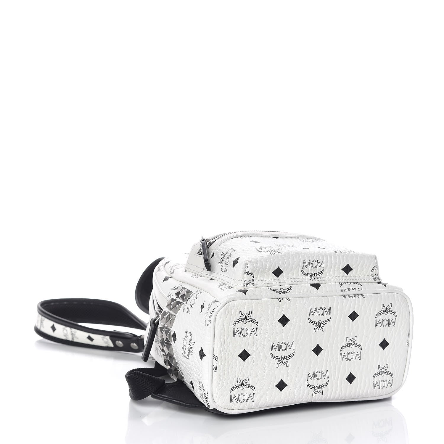 MCM Visetos Side Stud Mini Stark Backpack White 4 of 10