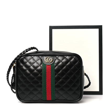 Gucci Calfskin Trapuntata Web Mini GG Shoulder Bag Black 11 of 11
