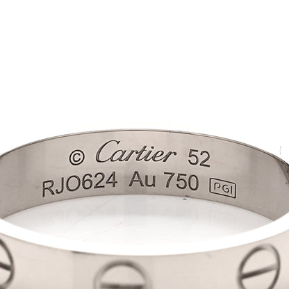 Cartier 18K White Gold 3.5mm LOVE Wedding Band Ring 52 6 4 of 5