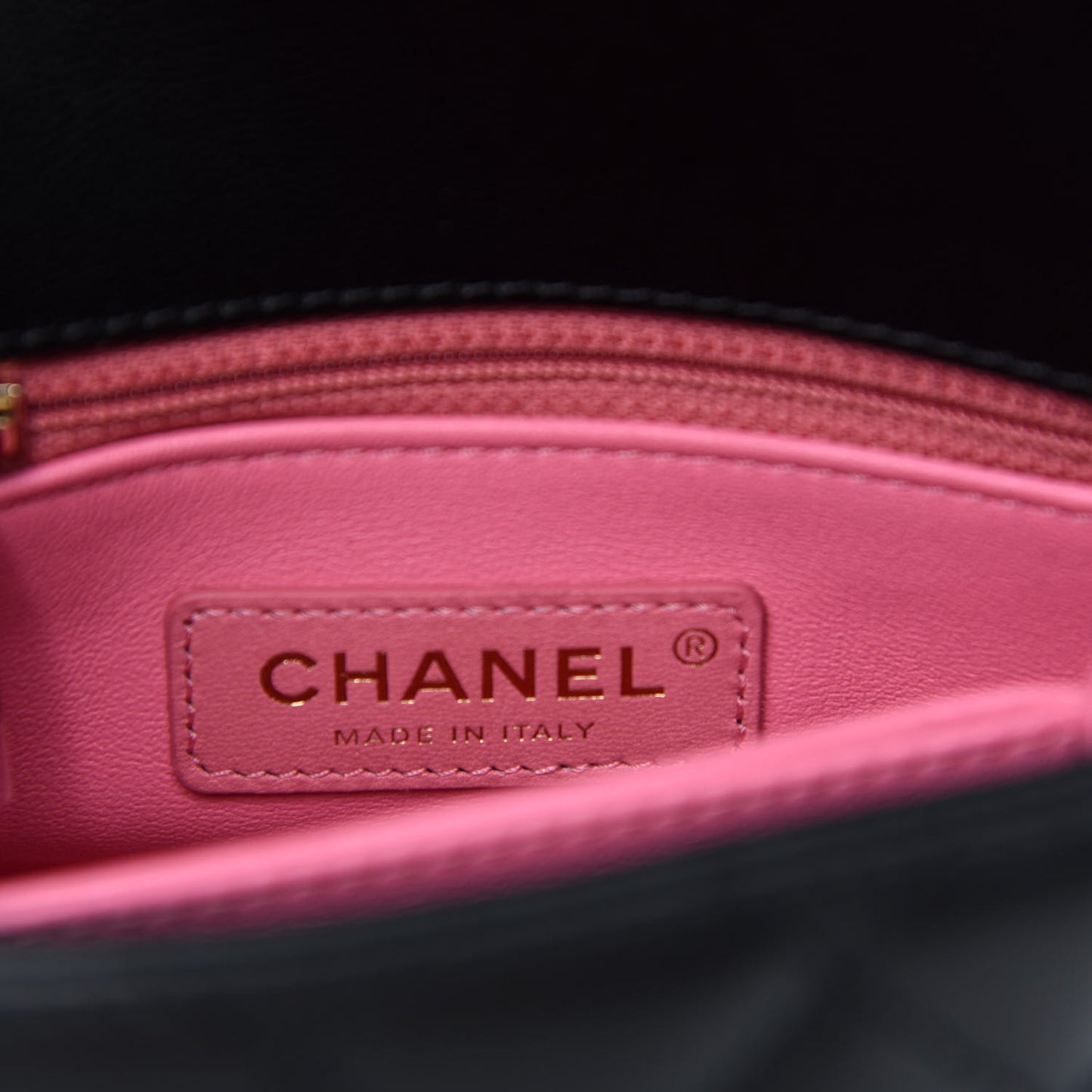 Goatskin Quilted Rainbow Extra Mini Coco Handle Flap Black