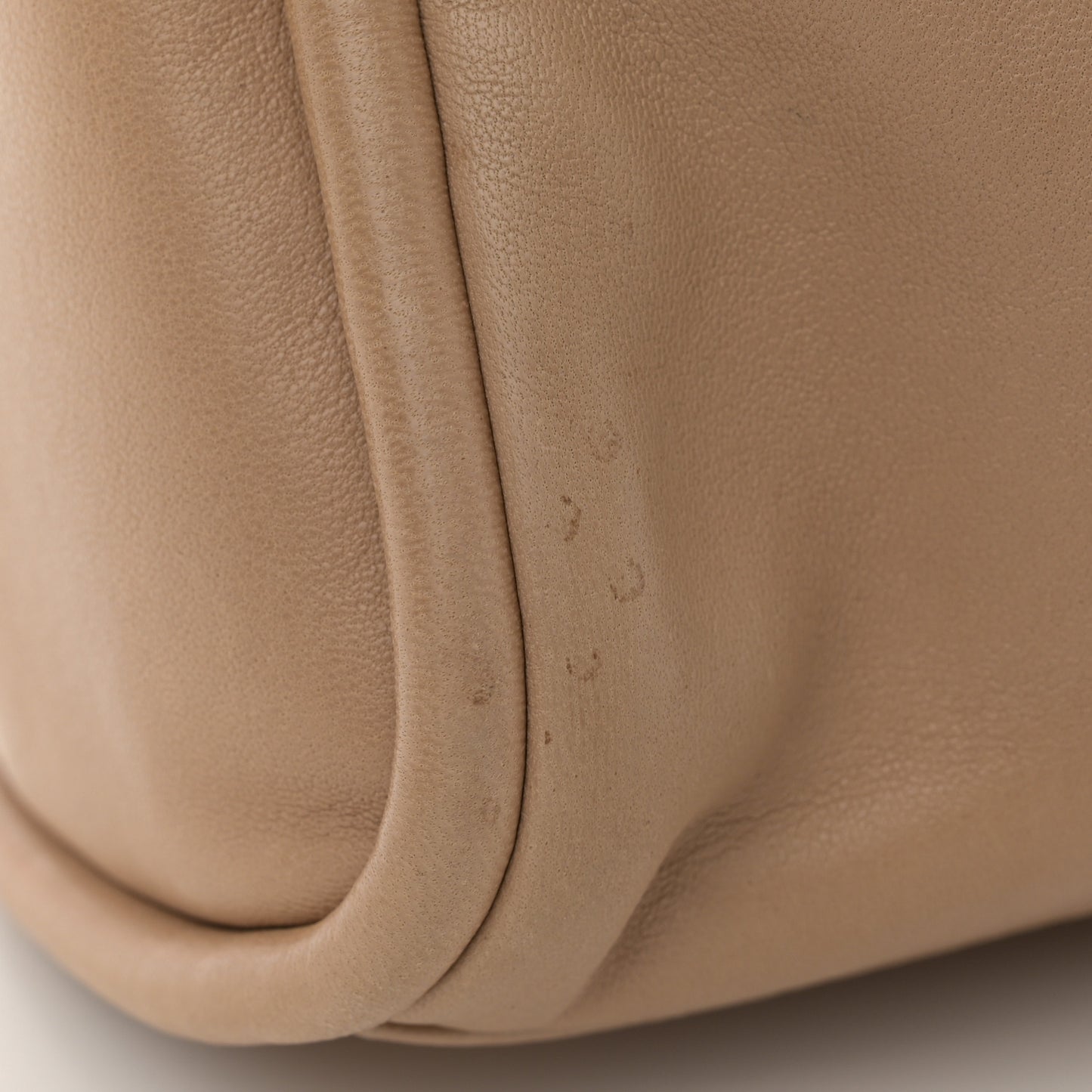 Lambskin Quilted Large Mademoiselle Double Flap Light Brown