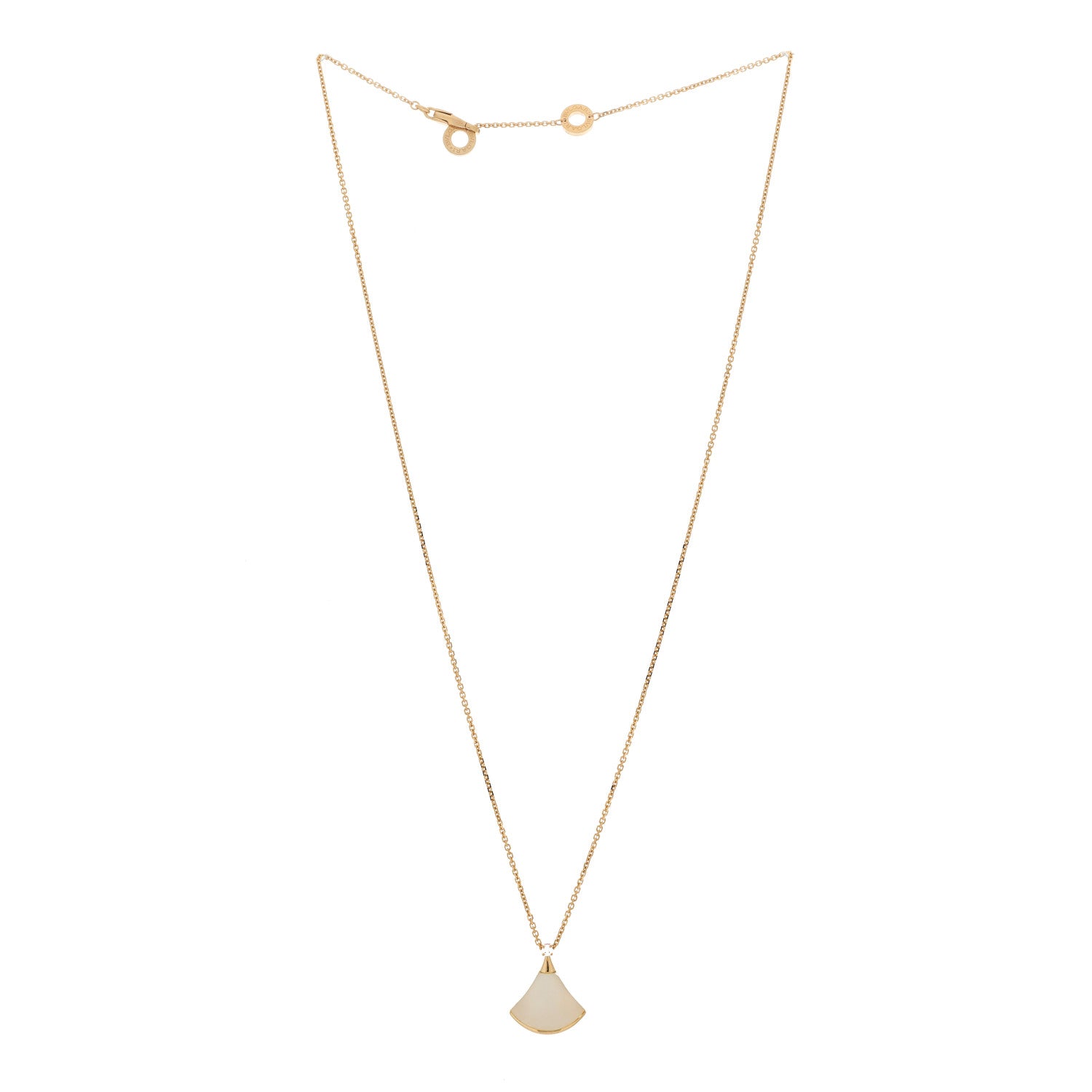 Bulgari 18K Rose Gold Diamond Mother of Pearl Small Divas' Dream Pendant Necklace 3 of 6