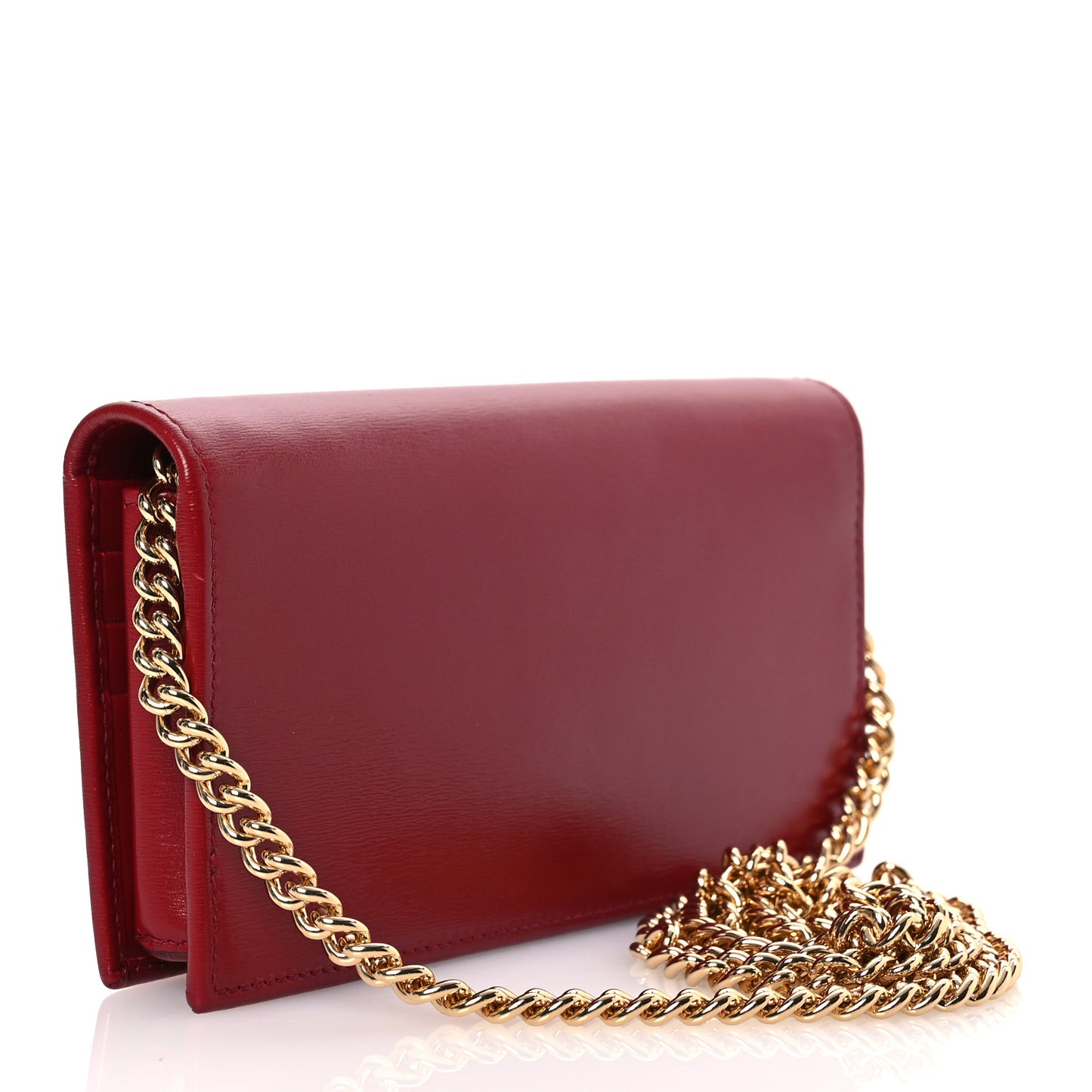 Boarded Plutone Calfskin Horsebit 1955 Wallet On Chain New Cherry Red