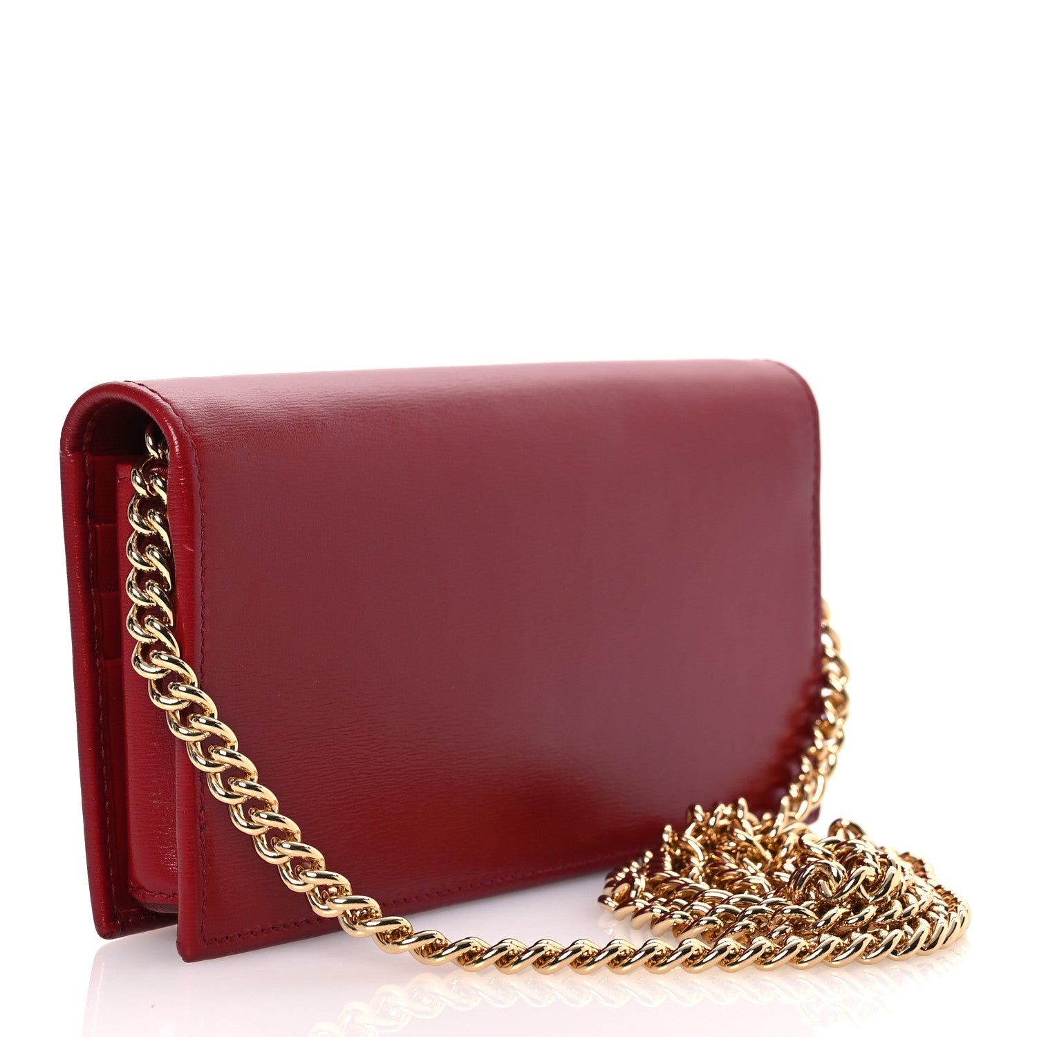 Gucci Boarded Plutone Calfskin Horsebit 1955 Wallet On Chain New Cherry Red 3 of 15